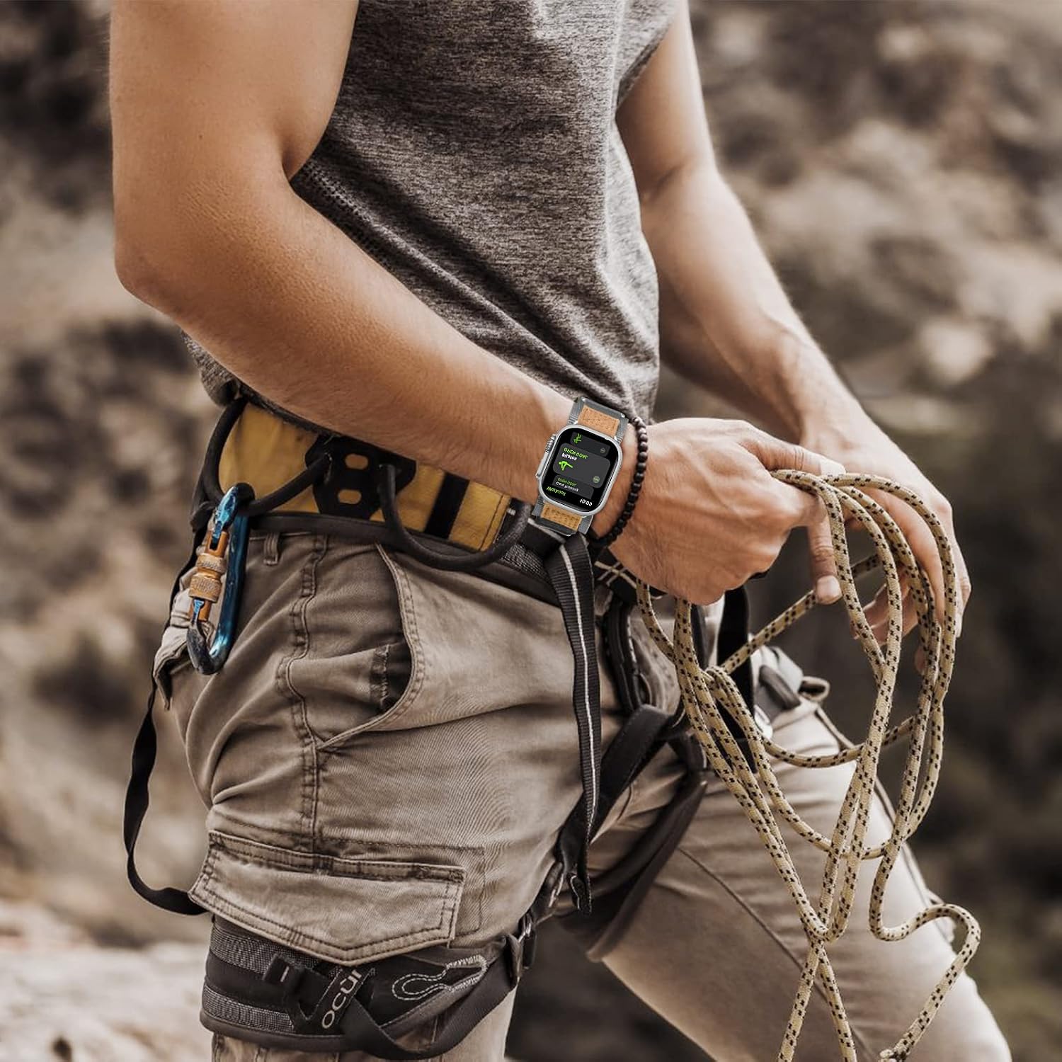 Bundle of the Rugged Nylon Velcro Apple Watch Band (Gray+Black) image 5