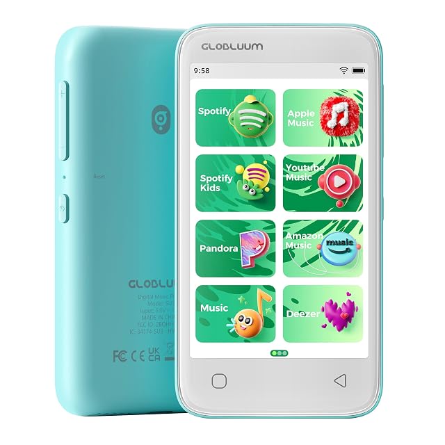 80GB MP3 Player for Kids Parental Controls Supports Spotify Kids Audible LibriVox Amazon Music and Kindle Safe Android