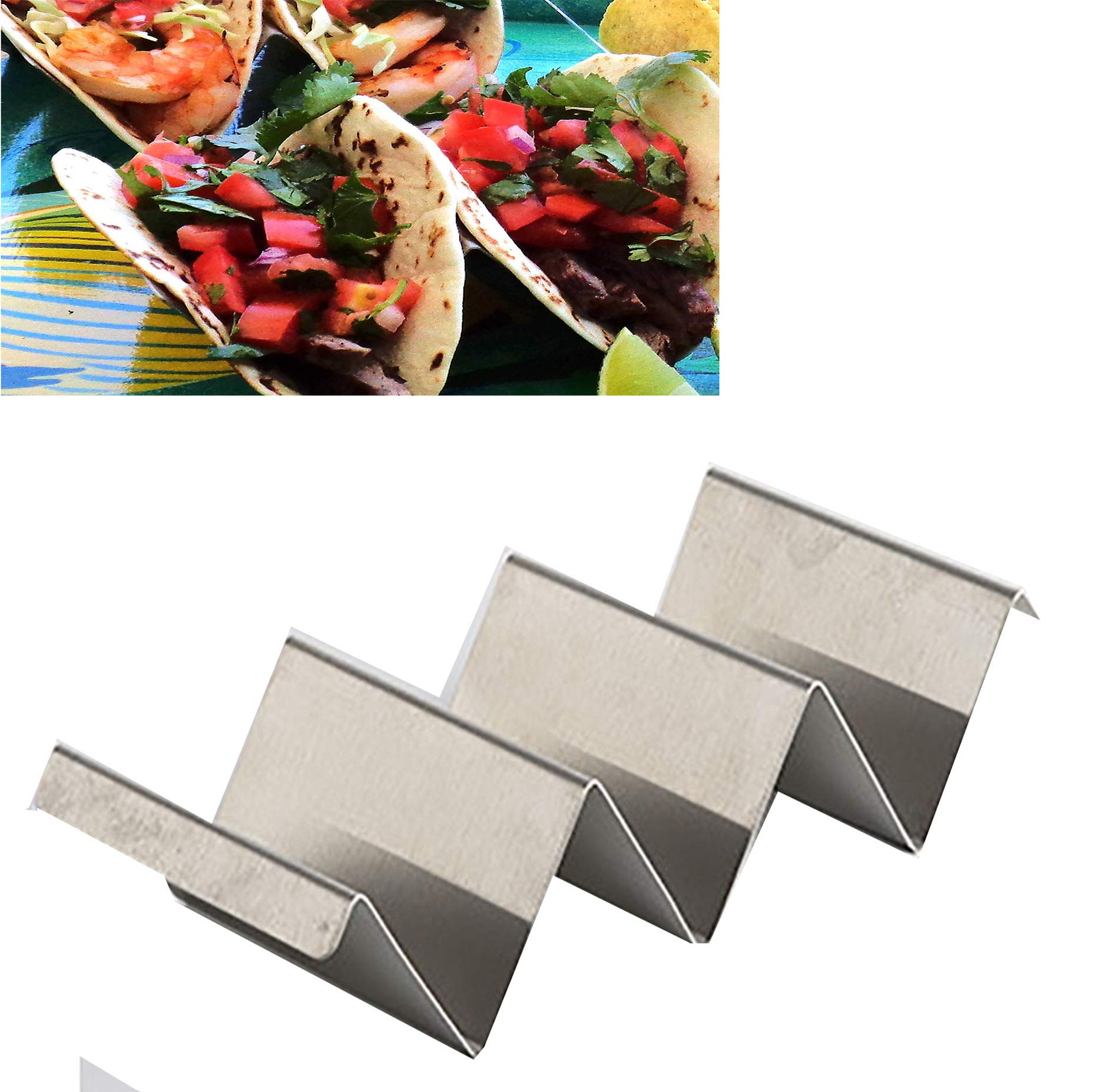 Supporto Per Tacos In Acciaio Inossidabile - Rack Per Panini E Tortillas | Usabile In Forno E Lavastoviglie - Foto 3