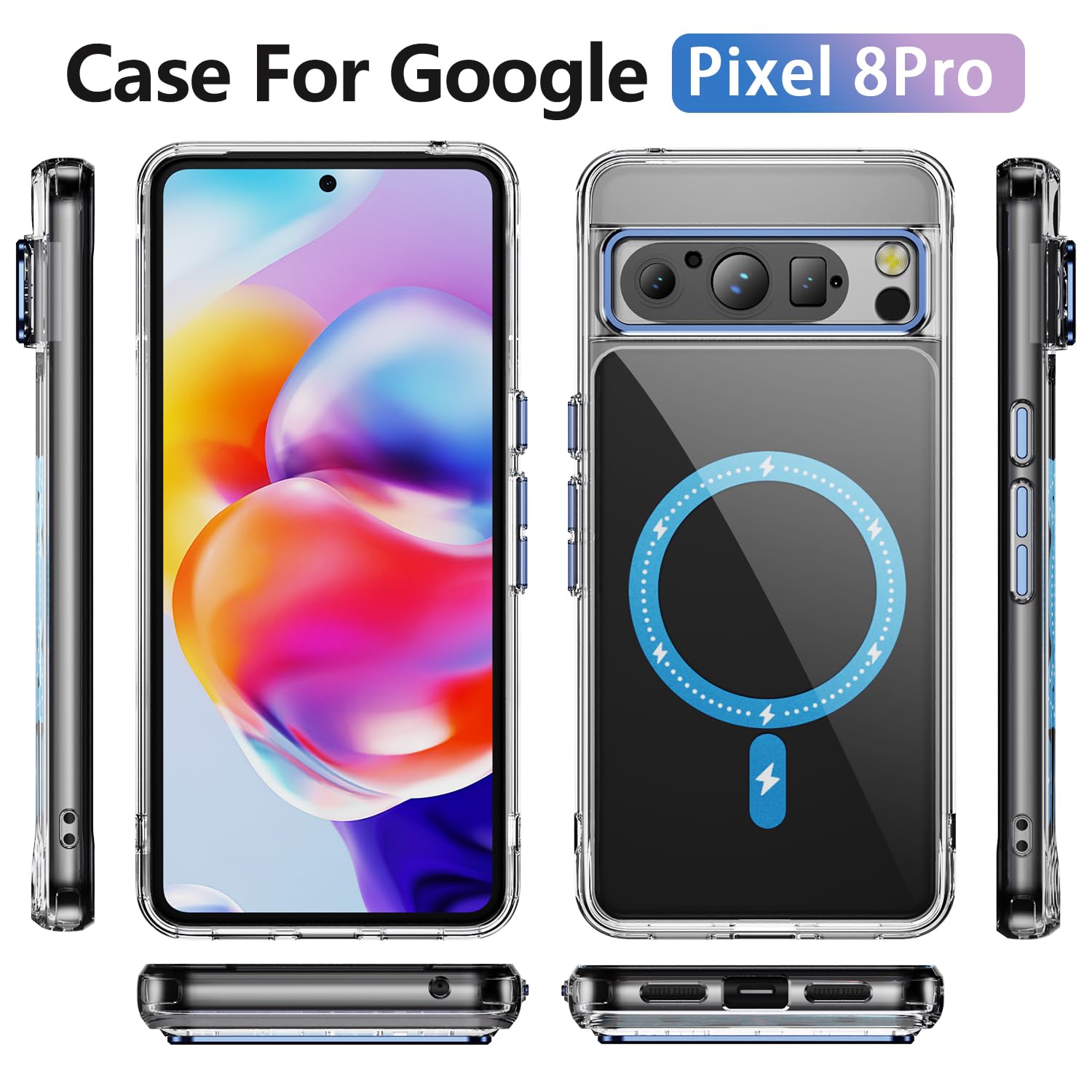 Amazon.com: Clear Magnetic Case for Google Pixel 8 Pro Case 