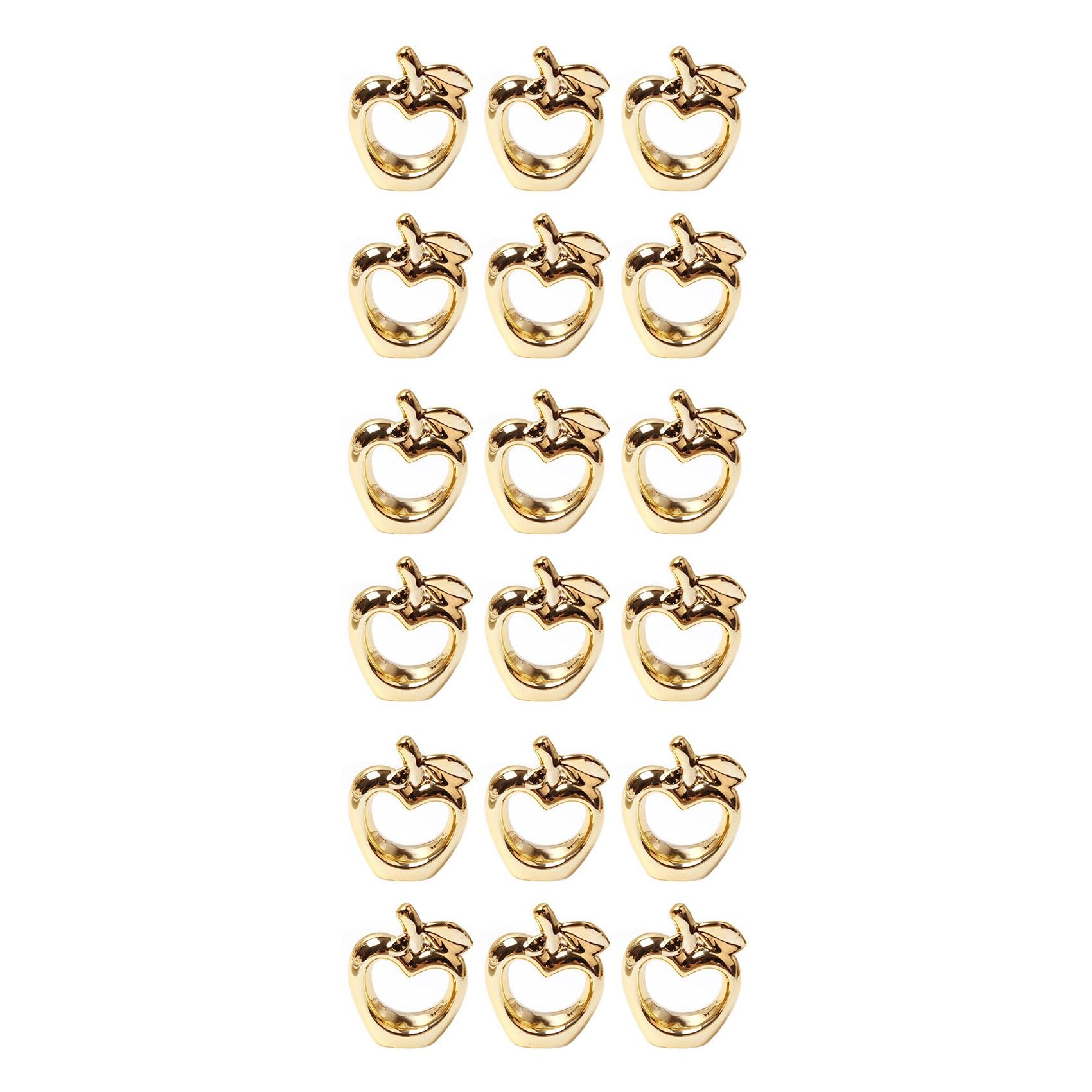 Hndhbfgrt 18Pcs Napkin Rings, Metal Plated Vintage Napkin Ring Buckle Holder for Dining Table Decoration,(Gold)