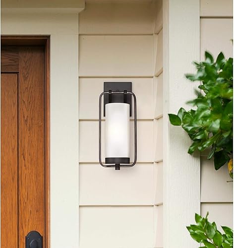 Miniatura 6 de Westinghouse Lighting 6114400 Galtero - Lámpara de pared contemporánea de una sola luz para exteriores, negro mate y acabado de aluminio envejecido,