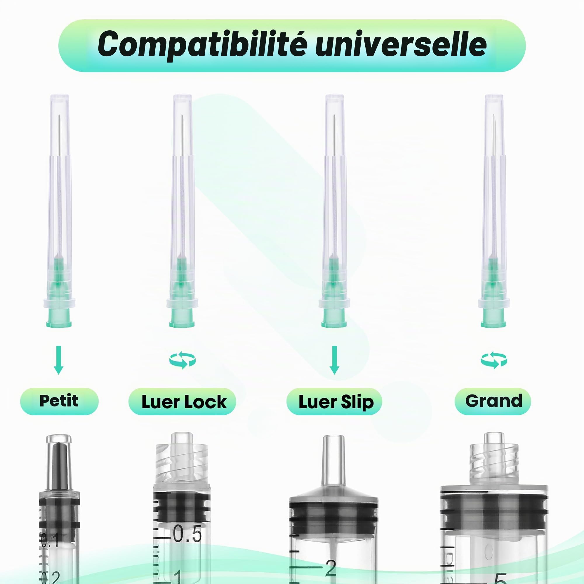 Lot de 100 accessoires de tuyaux en acier inoxydable pour laboratoires scientifiques, mesure et recharge, 21 g et 38 mm, emballés individuellement