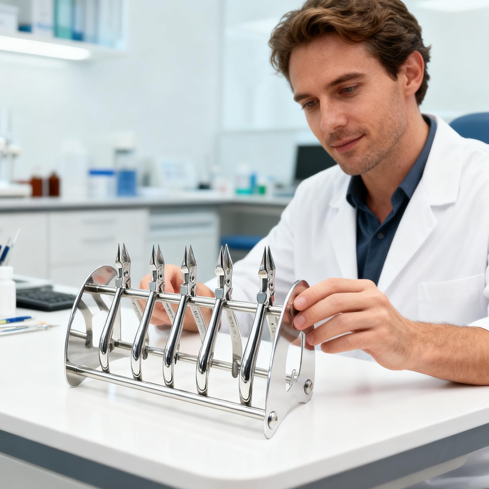 Organizador de alicates de acero inoxidable para ortodoncia, estante de almacenamiento de instrumentos dentales