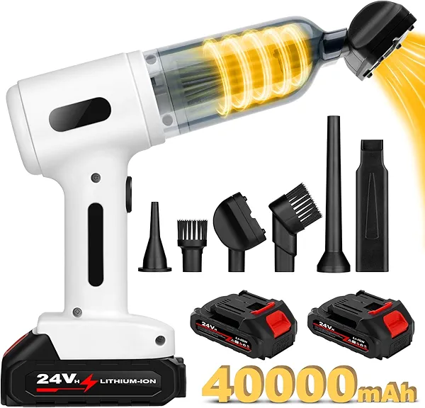 Runful 4000mAh Battery High Power Handheld Car Vacuum Cleaner, 25000PA Powerful Car Vacuum Blow and Suction 2 in 1, Best Cordless Vacuum,High Power Portable Vacuum Cleaner for Home