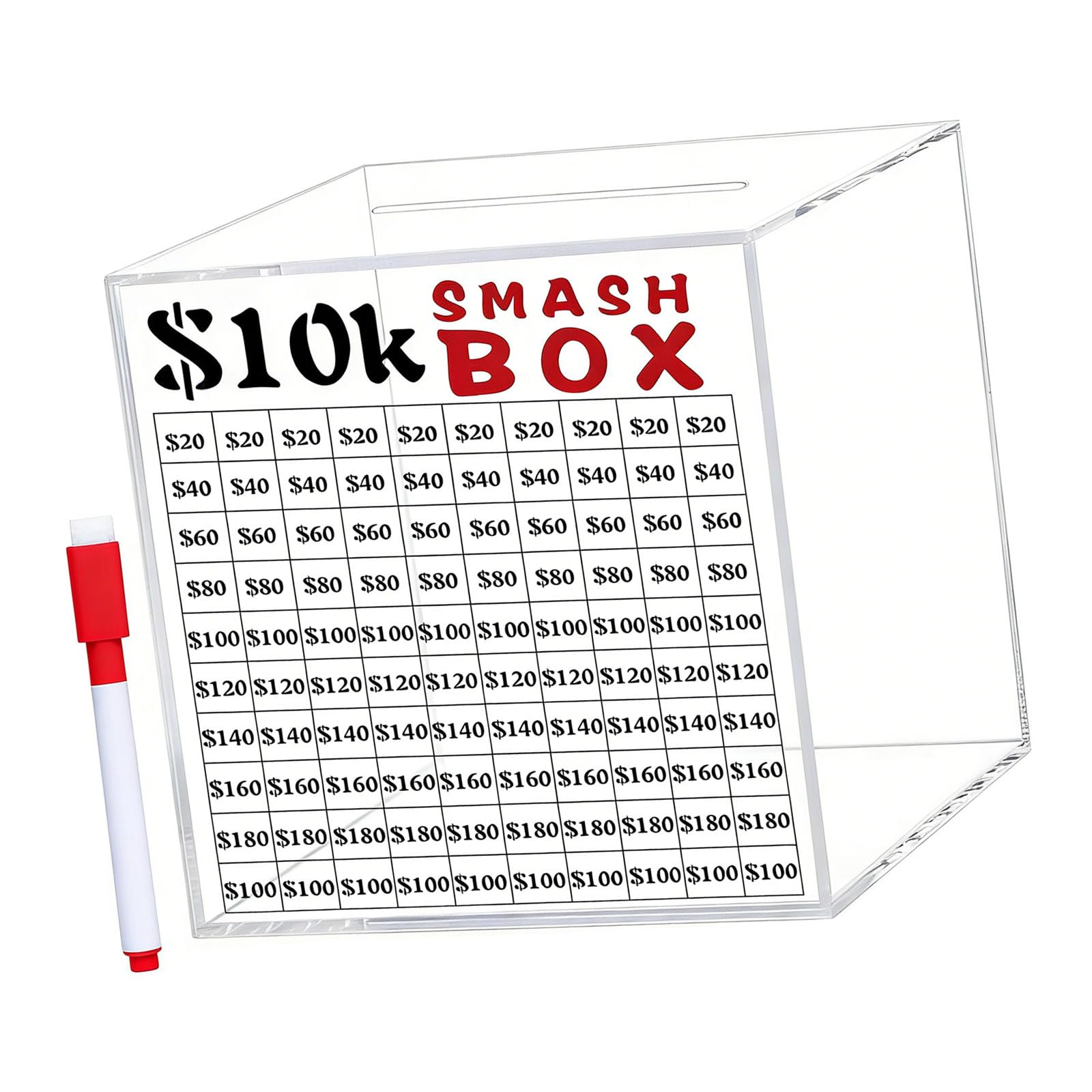 10k Smash Box for Money, Large Piggy Banks for Adult 10000 Saving Challenge Saving Boxes for Cash Savers Boxes Adult Saver