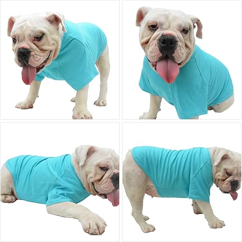 Miniatura 4 de Lovelonglong 2019 - Ropa para mascotas, Disfraces para Perro, Ropa Camisetas en blanco para Perros Grande Medianos Pequeños 100% Algodón 18 Colores,