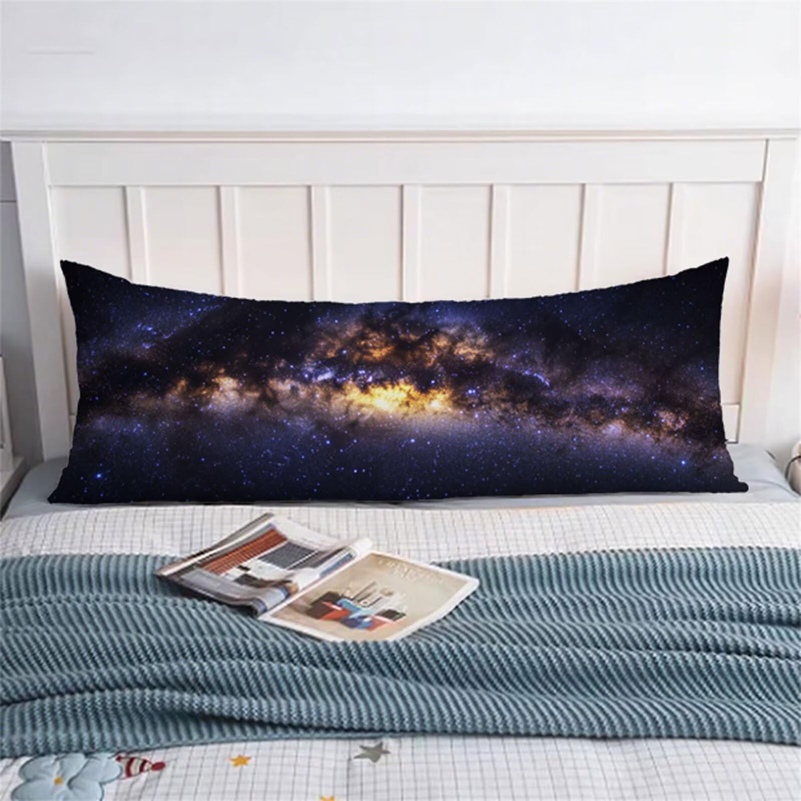 Czarna poszewka na poduszkę, długa poszewka na poduszkę, 71 x 210 cm, duża, super miękka, aksamitna poduszka na sofę z niewidocznym zamkiem błyskawicznym, dwustronny nadruk, długa poszewka na poduszkę