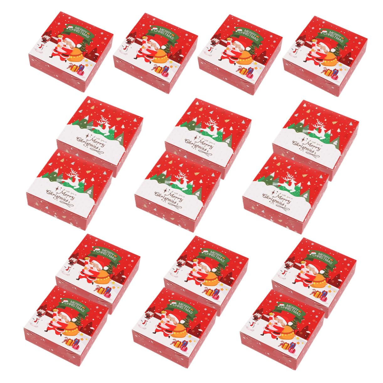 Homoyoyo 20pezzi Scatole per Cioccolatini Decorative di Carta Scatole Natalizie per Dolciumi per Feste per Dolcetti per Biscotti per Dolciumi Natalizi Contenitori di Carta