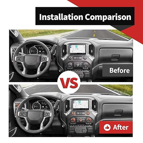 Miniatura 9 de Voodonala Silverado2019-2021 Juego de cubierta de anillo de interruptor central compatible con Chevy Silverado2019+Suburban2020+Tahoe2021+GMC Yukon