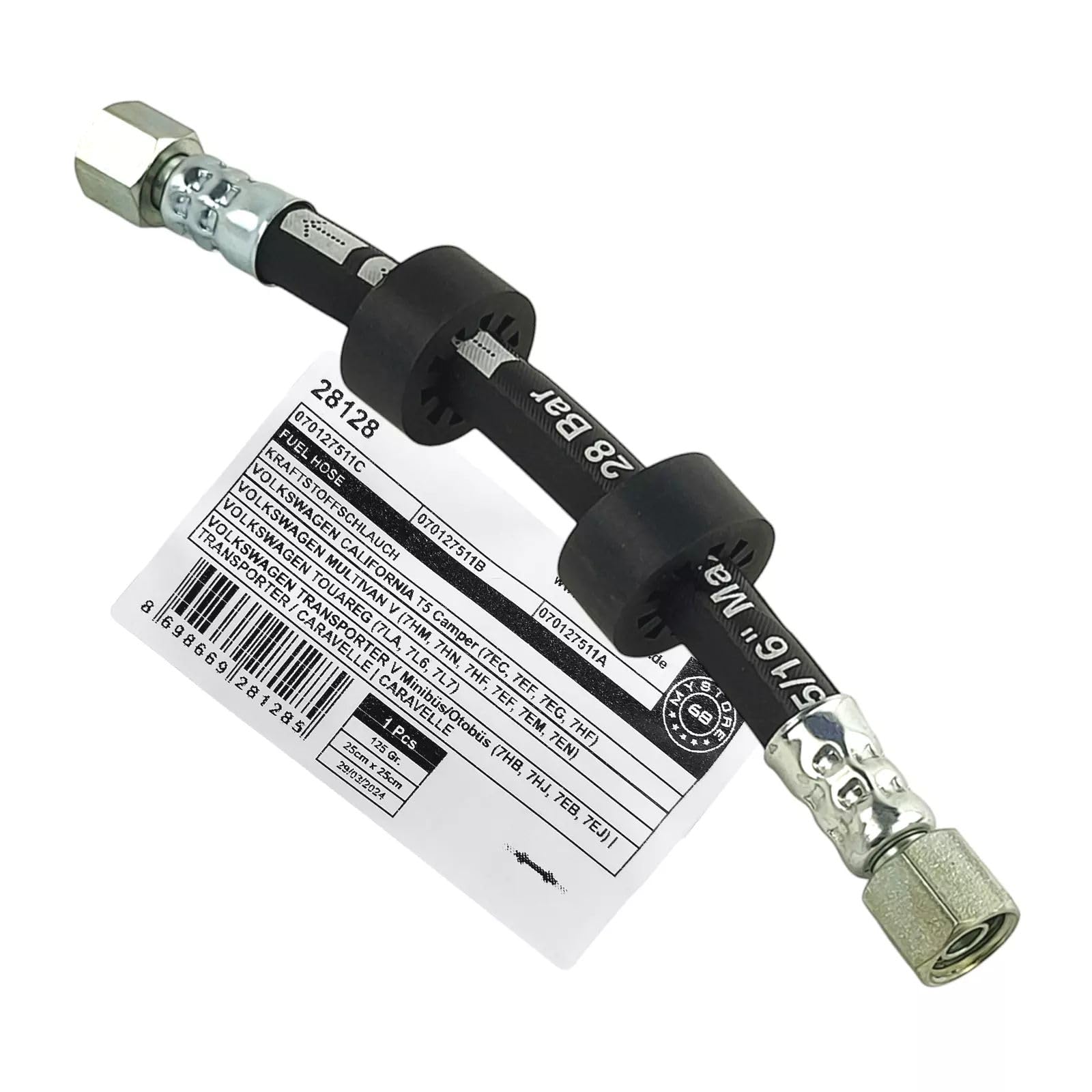 LLS-GERMANY Manguera de combustible compatible con VW Multi-van T5 2.5 TDI (130-174 CV) 4.-motion 2003 – 2009 – OEM 070127511C 070127511A 070127511B – Alta presión diesel conducto duradero