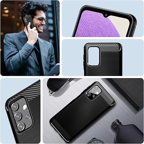 Miniatura 7 de Funda compatible con Samsung Galaxy A32 5GM32 5G, funda de teléfono delgada con absorción de golpes, funda protectora de goma TPU de fibra de