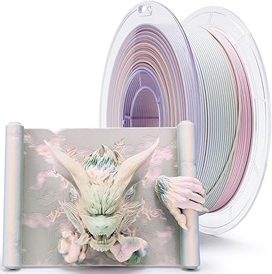 19 – ZIRO Fast Color Changing PLA Filament, 1.75mm Color Gradient Material, Matte Rainbow PLA Filaments, Dimensional Accuracy +/- 0.03mm, fit Mos…