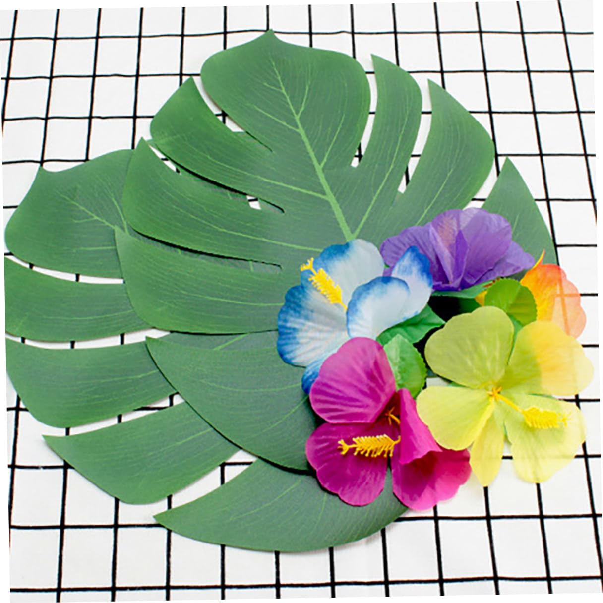 OUNONA Künstliche Hibiskusblüten Deko 72stücke aus Stoff für Sommerfest Tischdeko und Fotorequisite für Hawaii Party und Wohnzimmerdekoration Zufällige Farbe