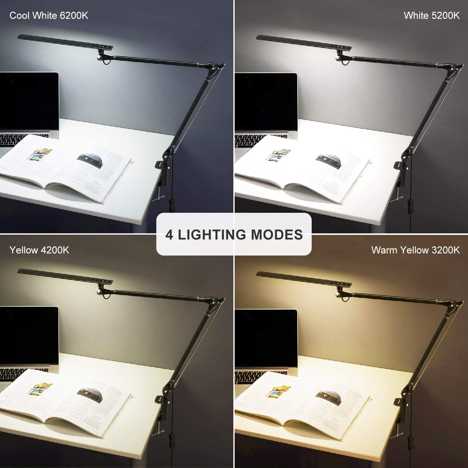 Buy PHIVE LED Desk Lamp, Architect Clamp on Desk Light, EyeCaring