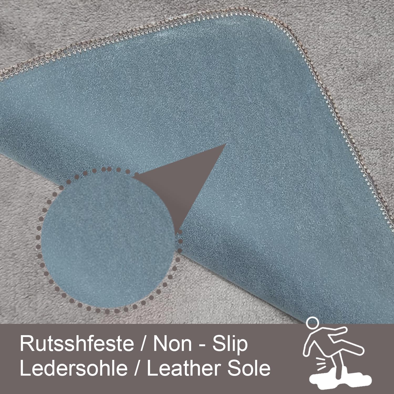 Ultrasoft Unicolor Lot de 3 tapis de bain antidérapants avec semelle en cuir Marron