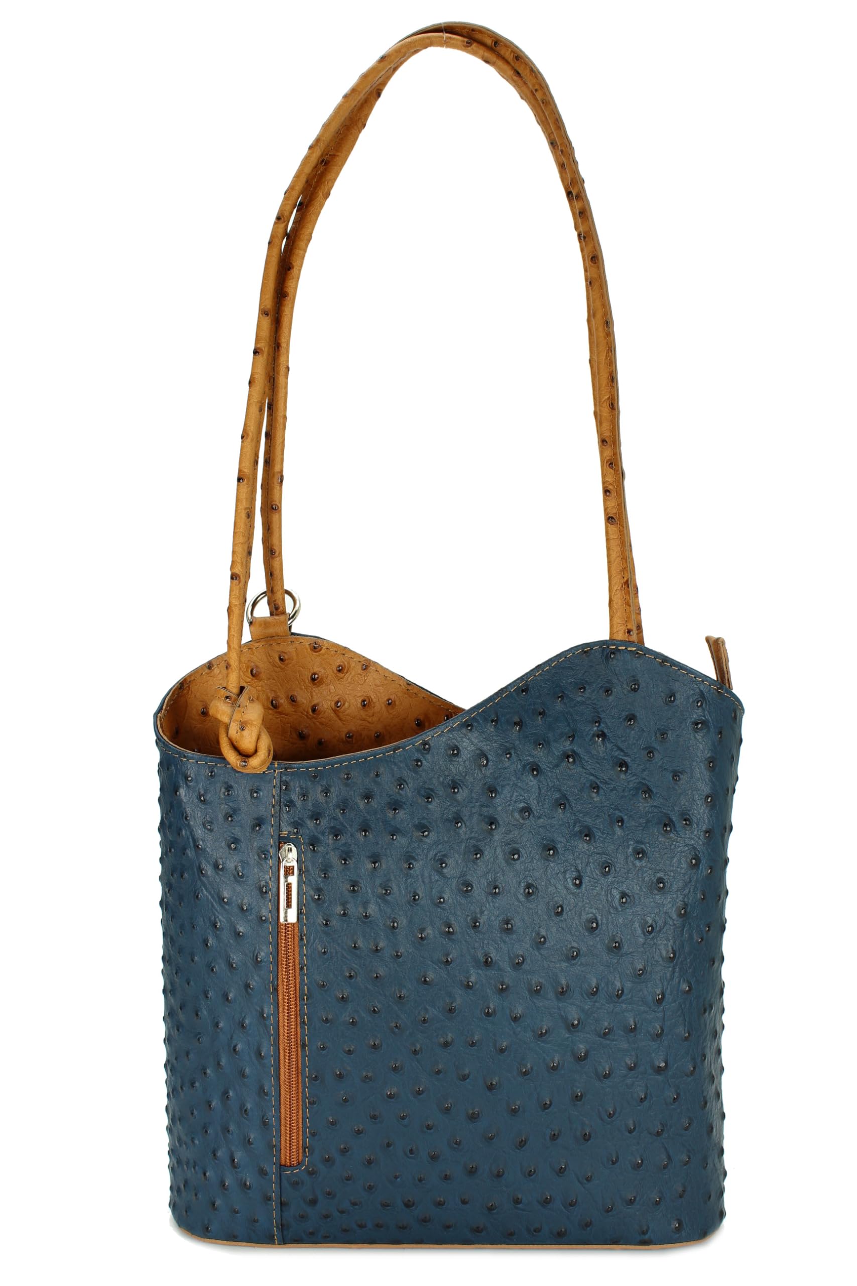 Belli italienische Ledertasche Backpack Classic 2in1 Damen Rucksack Leder Handtasche made in italy Schultertasche - 28x28x8 cm (B x H x T)