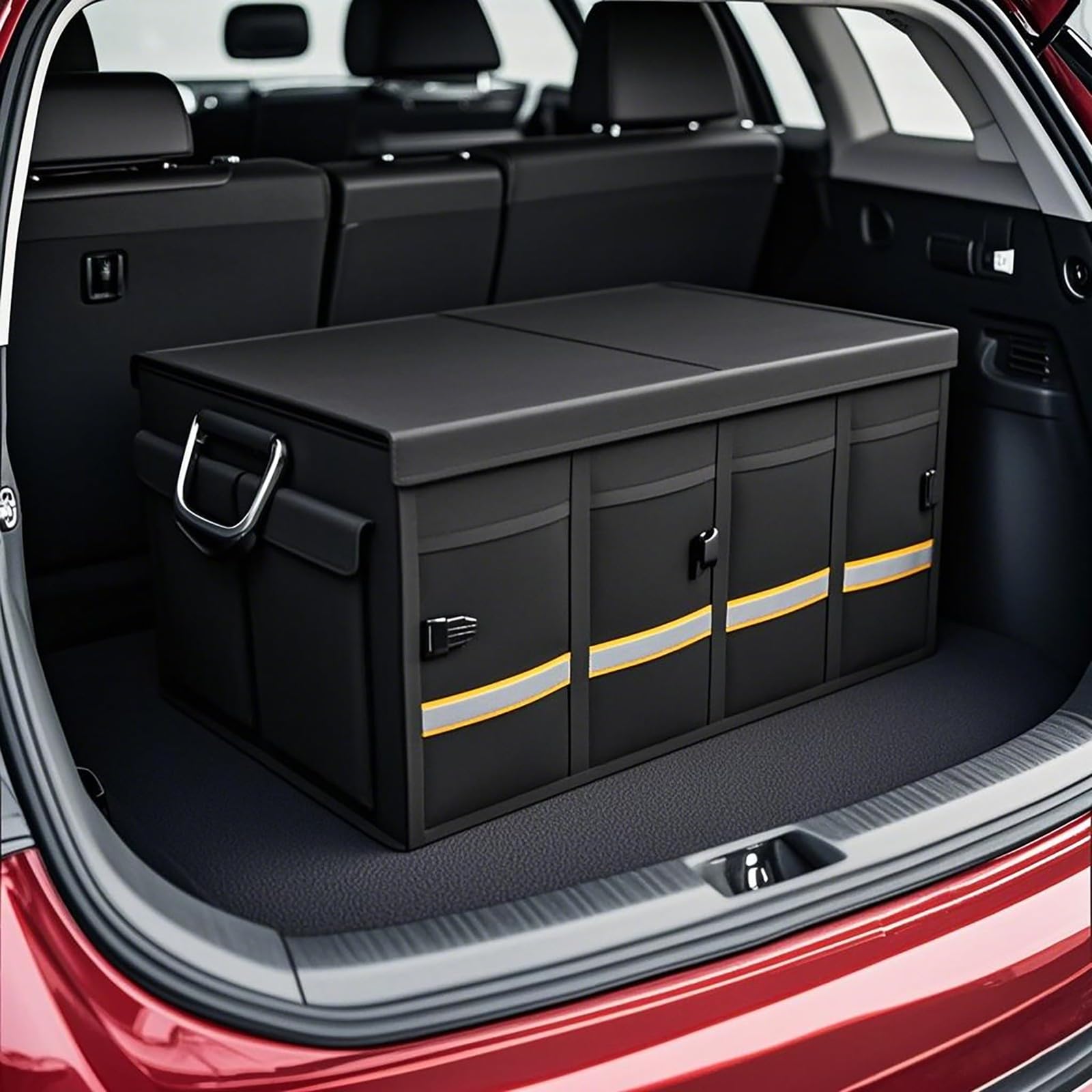 Accesorios para el hogar, Organizador de Maletero Impermeable, Grande, Plegable, Base Antideslizante, para Coche, Negro (L: 60/90 cm)