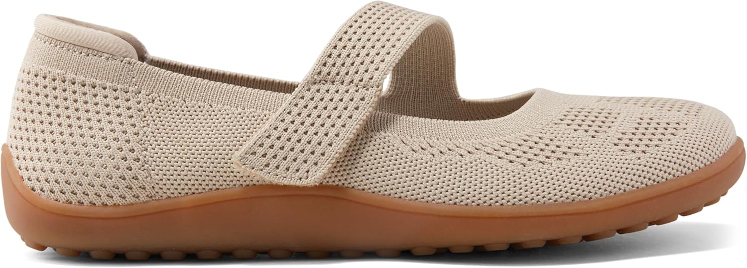Arromic Wide Toe Box Flat Shoes Women Mary Jane Flat Shoes Comofortable Ballet Flat with Adjustable Straps Slip on Washable Knit Casual Flats - Image 4