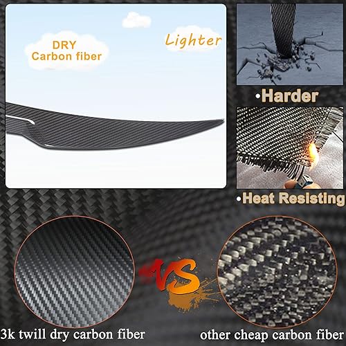 Miniatura 4 de MCARCAR KIT Alerón de maletero de fibra de carbono seco para Alfa Romeo Giulia Quadrifoglio Sedan 2015-2022 salida de fábrica CF trasero labio