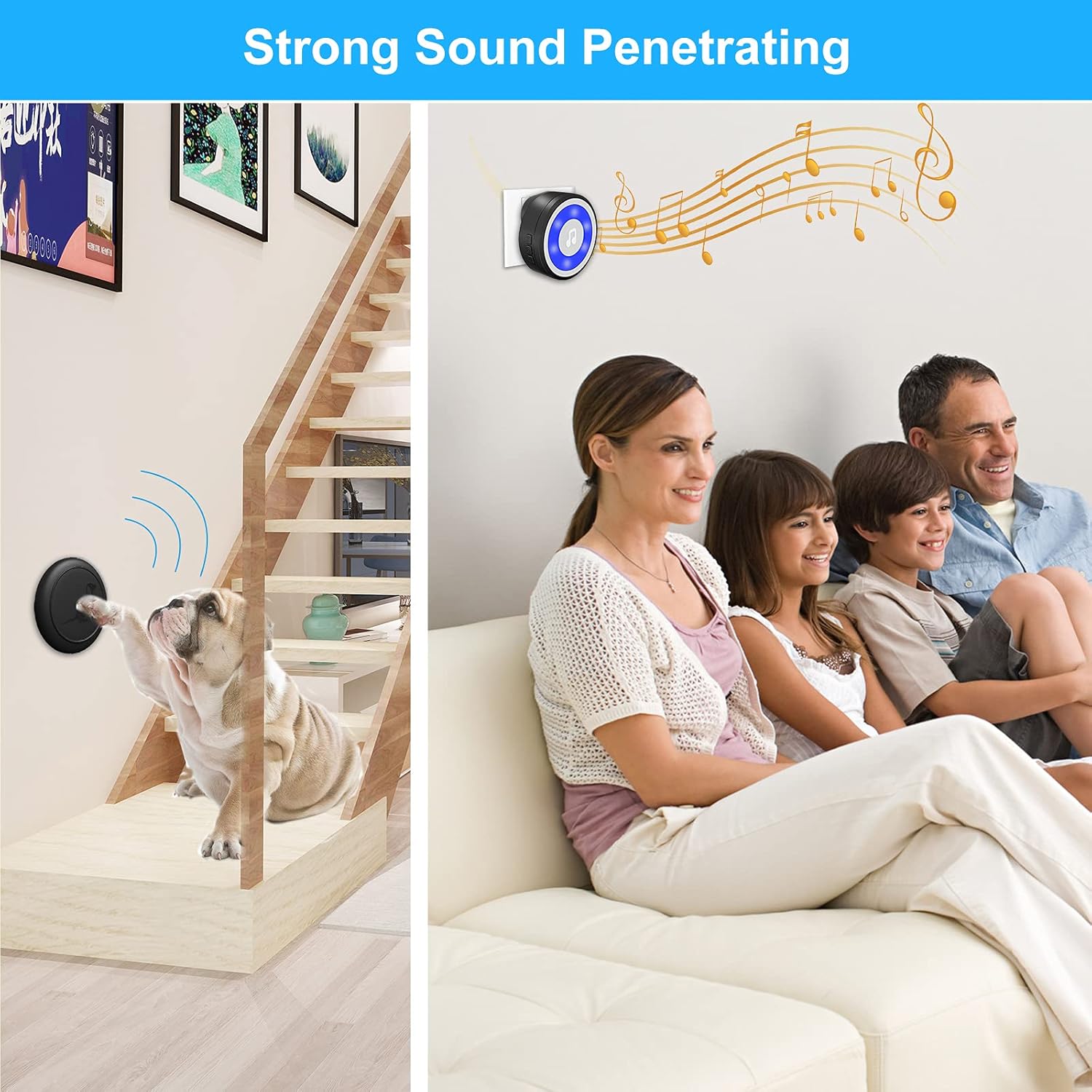 Wireless Dog Doorbell, Dog Bells for Potty Training IP65 Waterproof