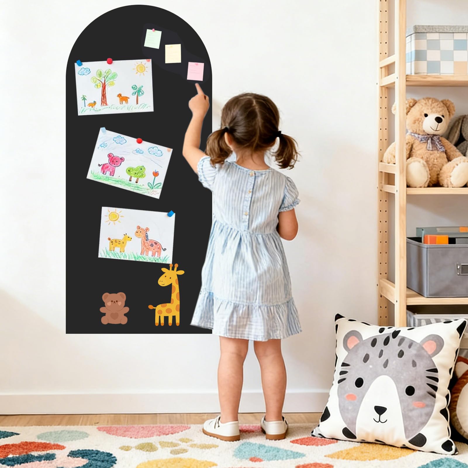 Ardoise Magnétique Déco Murale Arqué Pelable Écriture Fluide Interactif