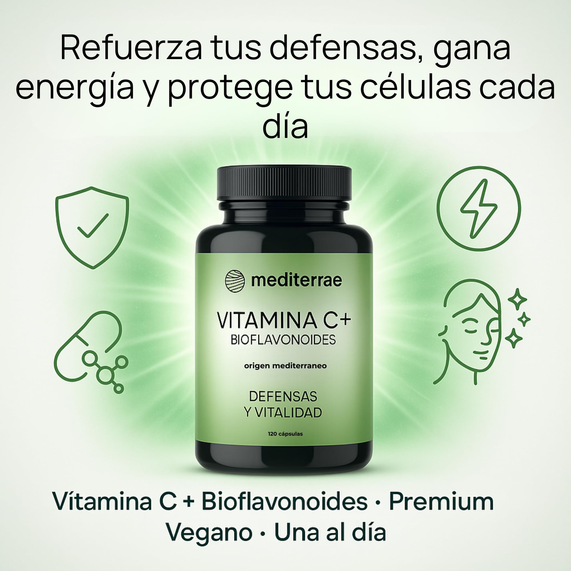 Pack Defensas y Vitalidad Diaria | Vitamina D3 K2 + Vitamina C con Bioflavonoides | Pack Básico de Inmunidad y Bienestar | Mediterrae