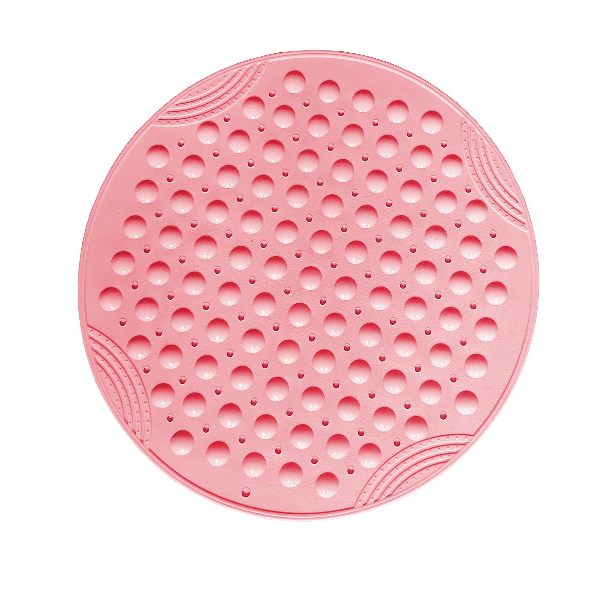 VSUSN 55cm Round Shower Mat with Suction Cups Anti-Slip Round Bathtub Mat Inside or Outside Showers Machine Washable