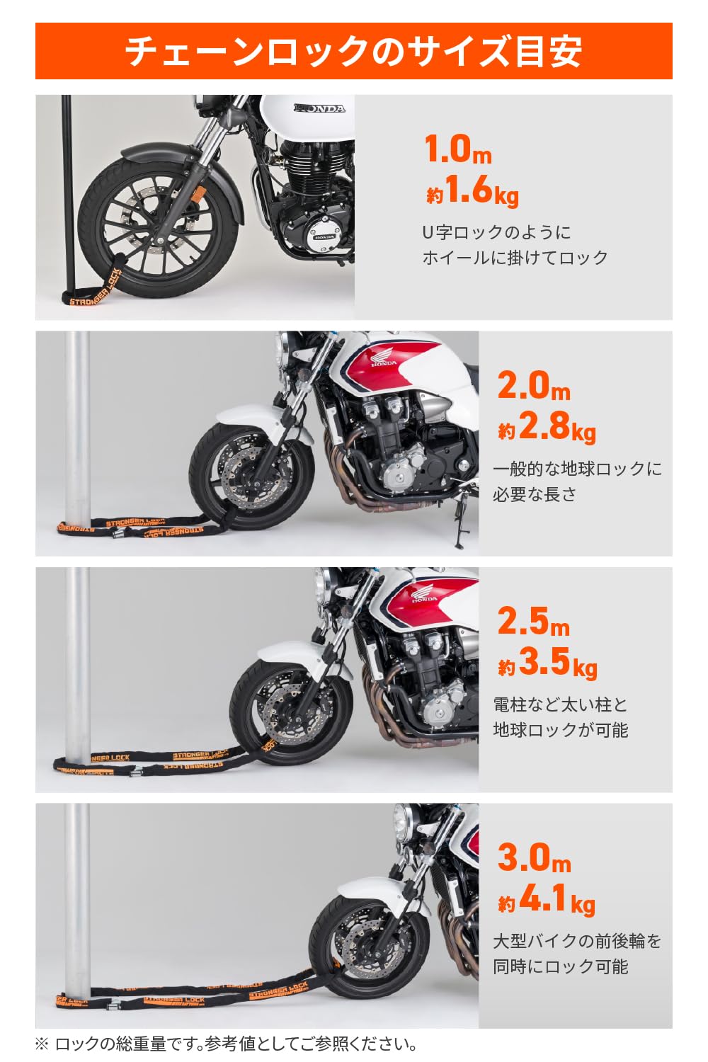 Amazon.co.jp: デイトナ(Daytona) バイク チェーンロック φ8mmスチール