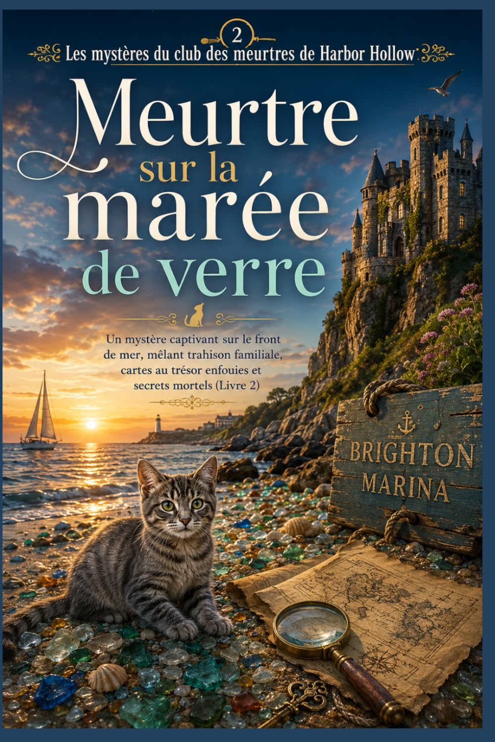 Meurtre sur la marée de verre: Un mystère captivant sur le front de mer, mêlant trahison familiale, cartes au trésor enfouies et secrets mortels ... du club des meurtres de Harbor Hollow)