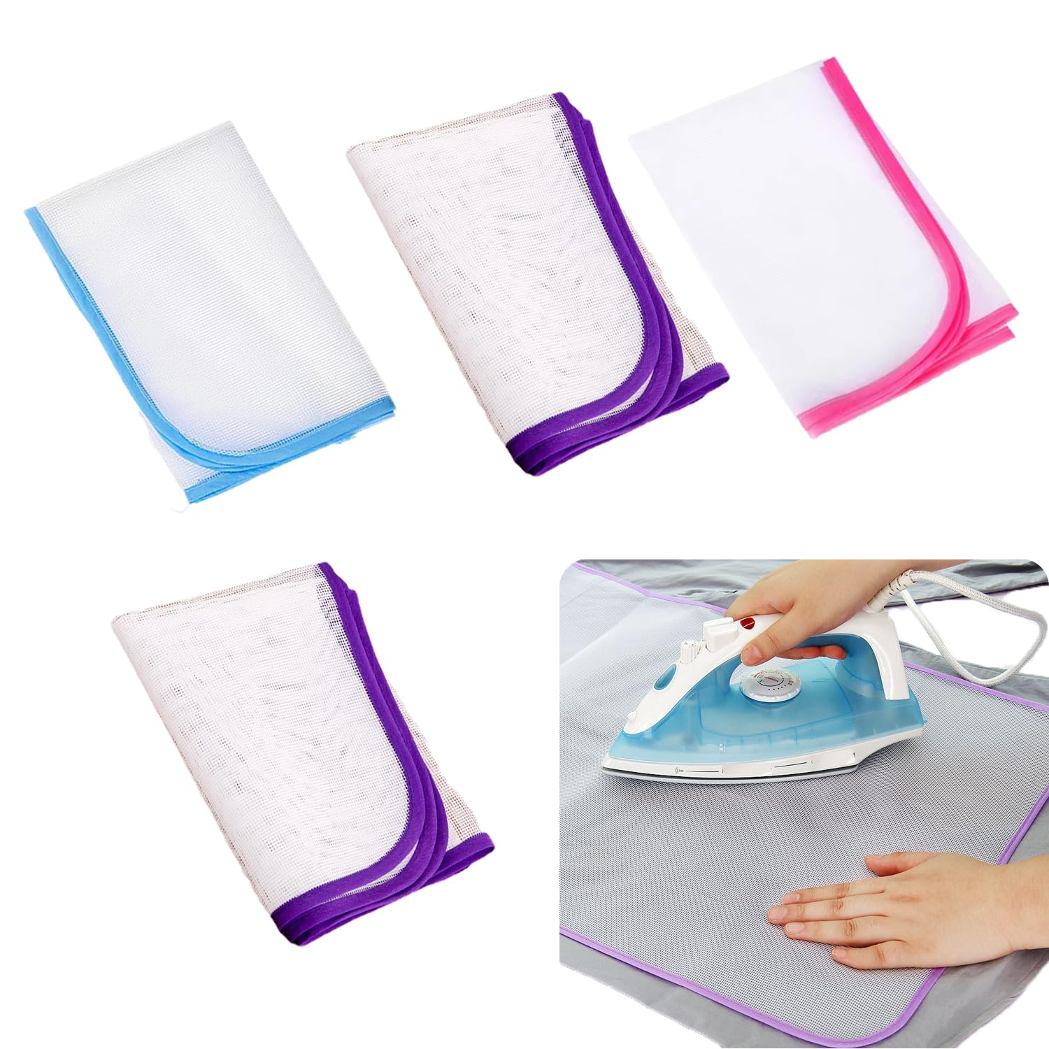 4 Pack Ironing Scorch Mesh Cloth Protective Cover Non-Shiny Mark Pressing Pads Protector Guard for Protecting Delicate Fabrics Dark Clothes Dress Pants Silk Wool Sweater Custom T-Shirt-image-18