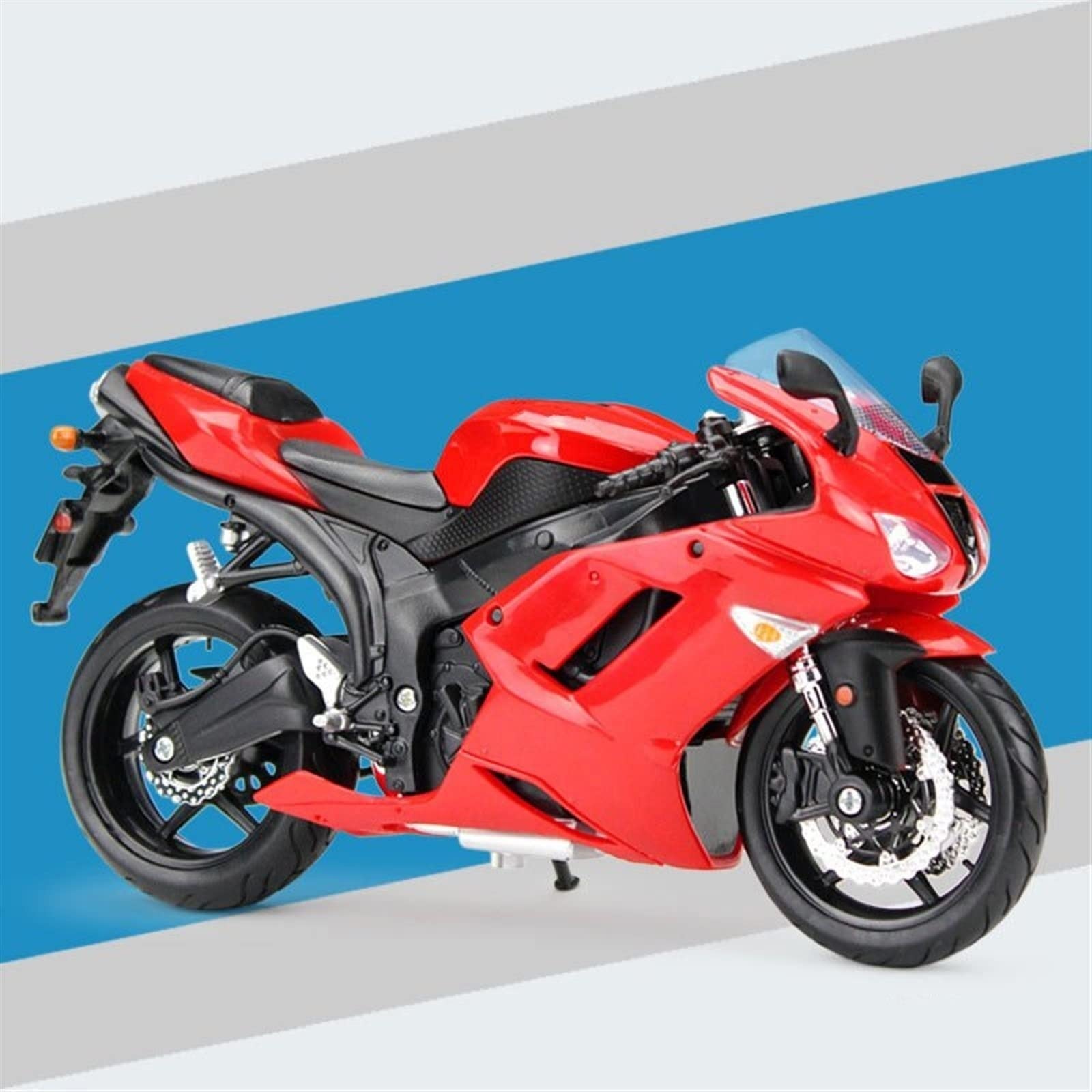 SEYXF Motorbike Toy 1:12 for Kawasaki Ninja ZX-6R Model Diecast Metal Motorcycle Collectibles(Black- Silver)