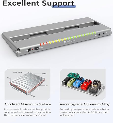 Miniatura 3 de Vangoa VPPD-S - Pedal de guitarra con fuente de alimentación aislada integrada, pedalera de aluminio pequeña portátil plegable con bolsa de