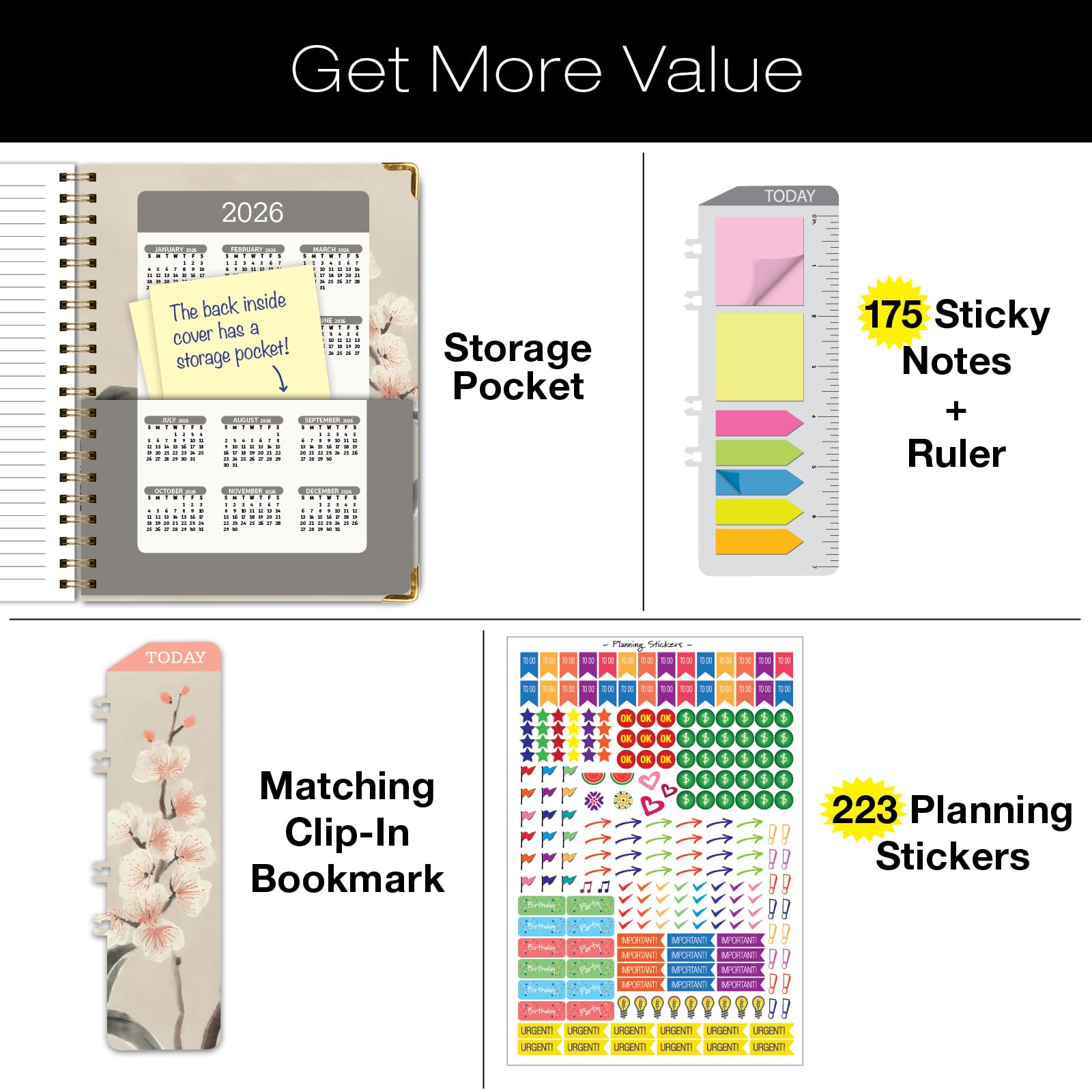 2025 Hardcover Planner, 8.5x11 Inches - 14 Months (Nov 2024-Dec 2025) With Weekly/Monthly Layouts, Pocket & Sticky Notes - View #8