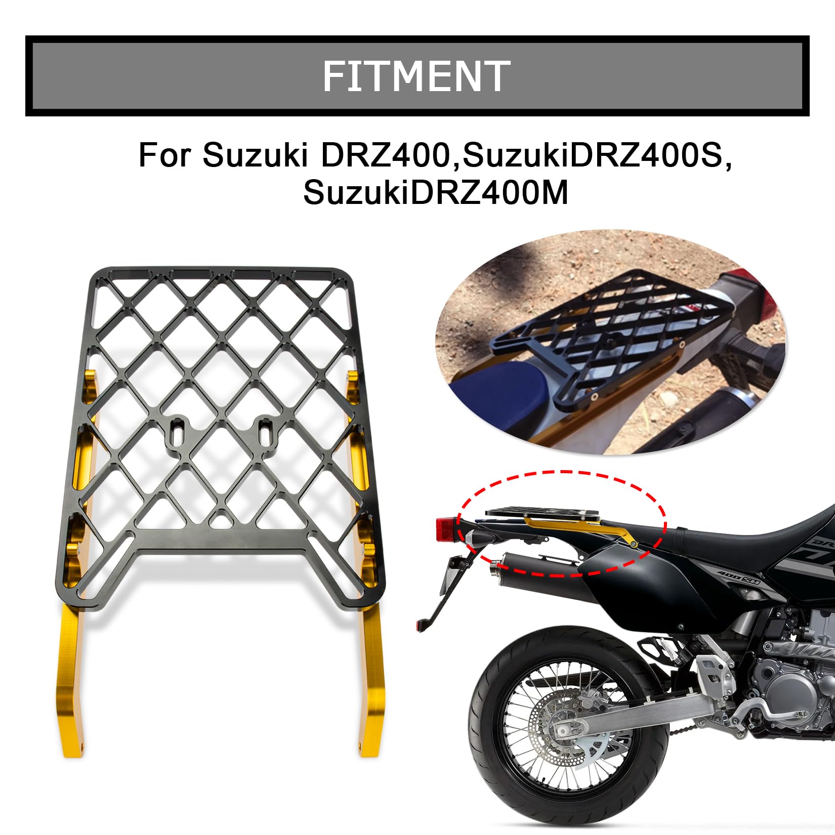Z400 Rear Rack DRZ400S DRZ400SM Rear Luggage Rack PSLER Aluminum Rear Rack For DRZ400 ...