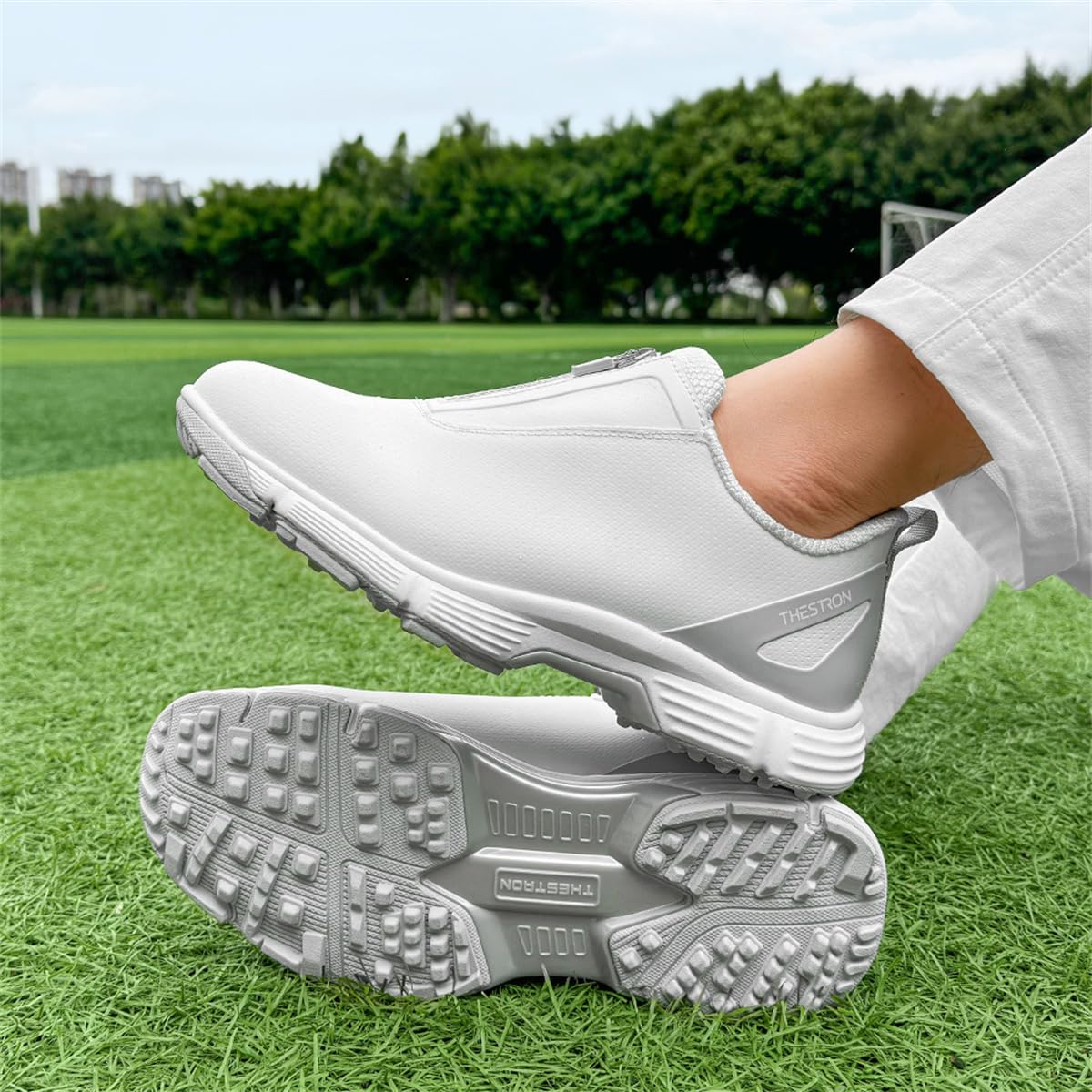Zapatos de Golf con Cremallera, Zapatos de Golf Impermeables para Damas Zapatillas de Entrenamiento Deportivas para Caminar sin Clavos