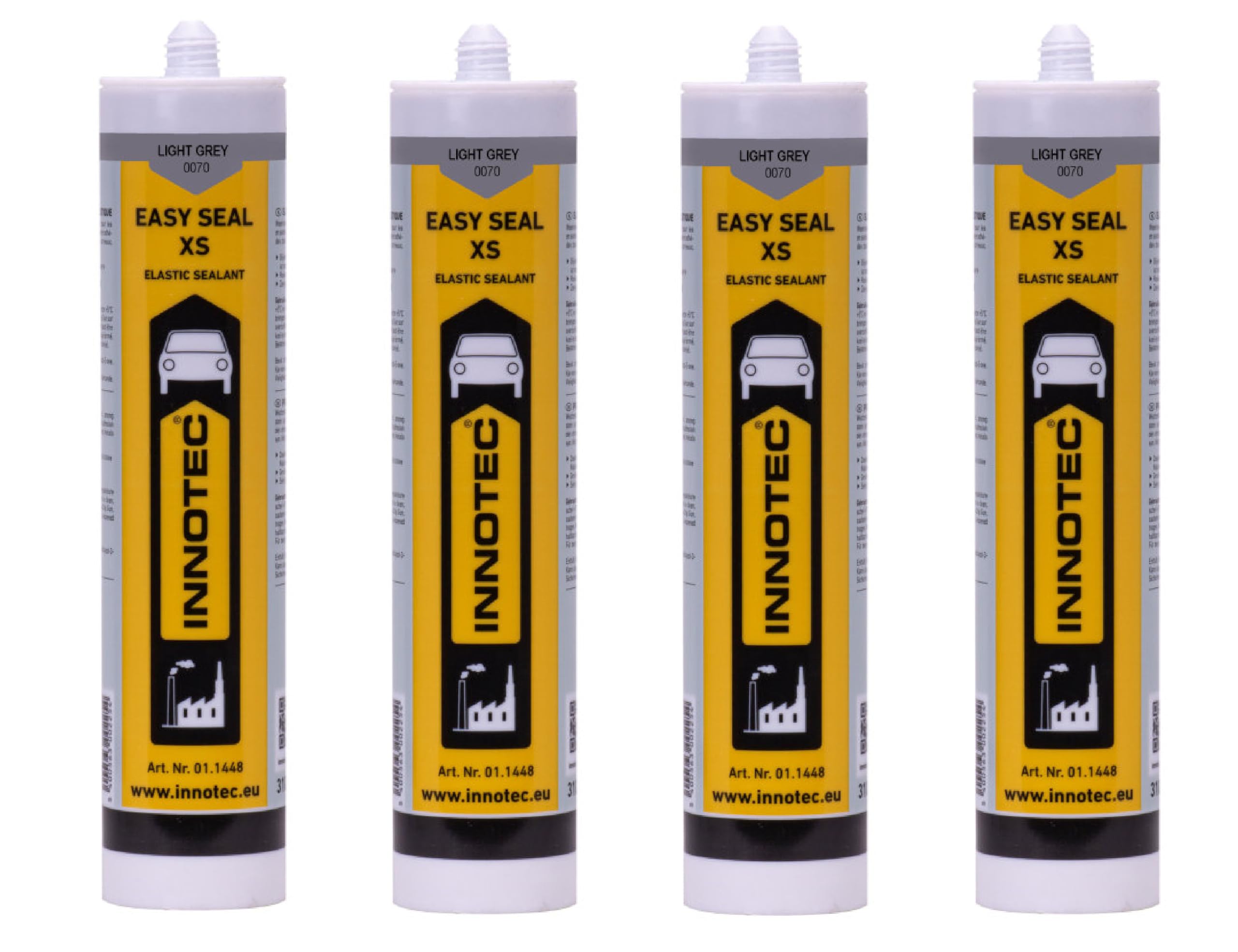 Innotec Easy Seal XS - 4 sigillanti in silicone per sanitari, per interni ed esterni, silicone per sigillatura e stuccatura in sanitari e cucina, 4 pezzi