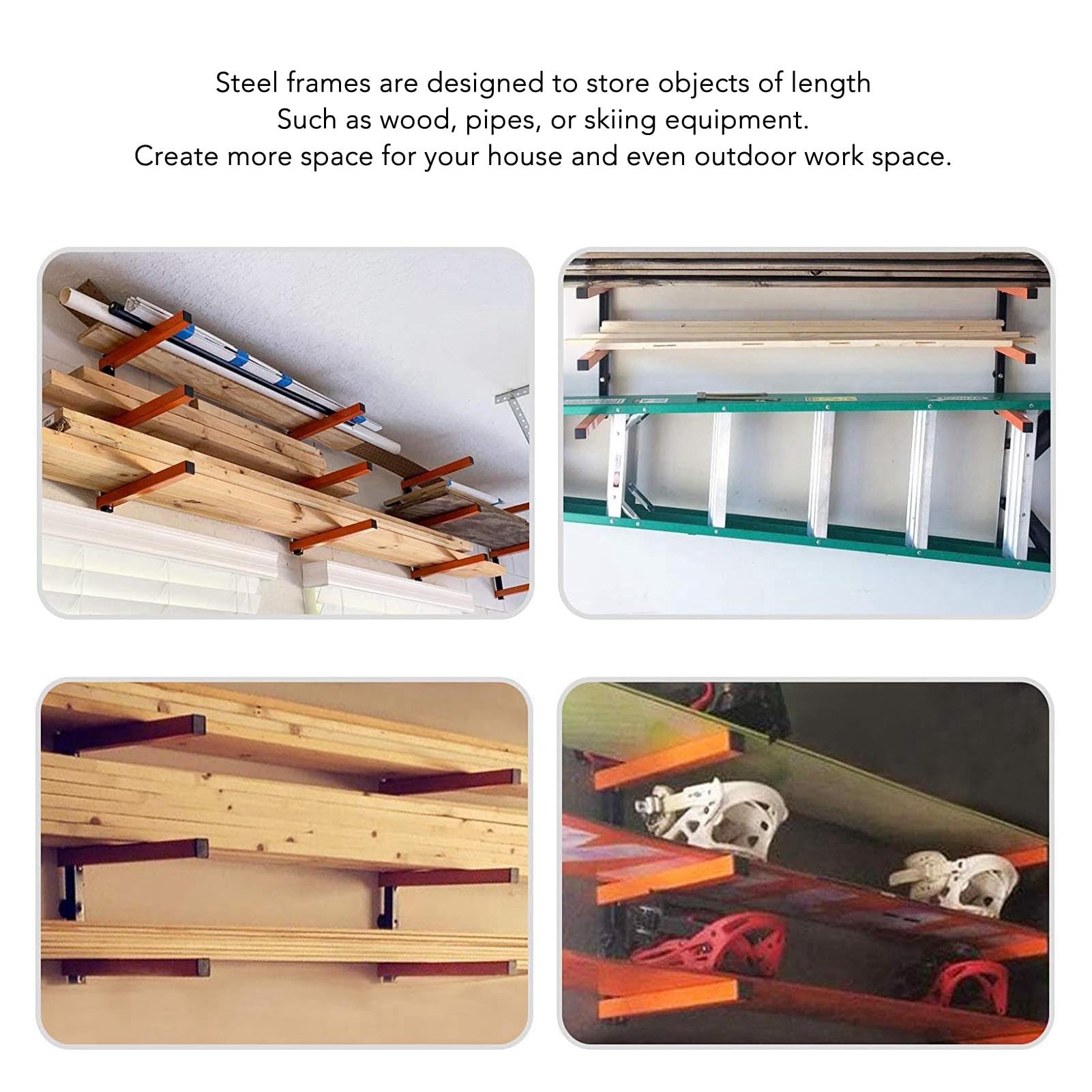 Sxhlseller Estante para Almacenamiento de Madera de Acero Resistente
