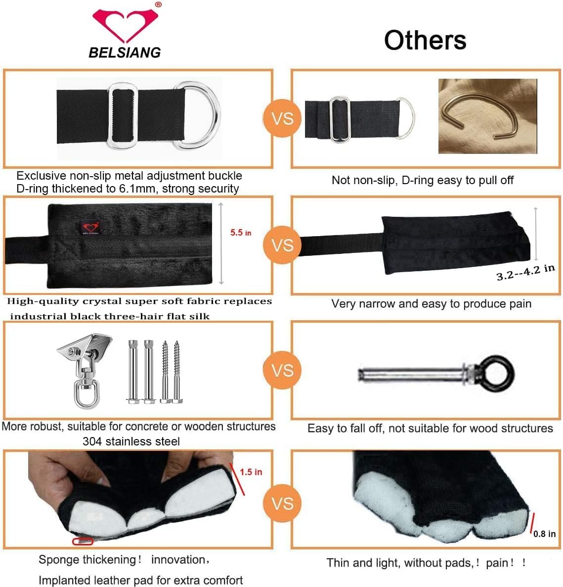 BELSIANG Adult Sex Swing,360 Degree Spinning Indoor Ceiling Sling, Sex Toys Set with Premium Paint Stand and Widened Thick Comfortable Swing for Couples(Pillow Extreme, Black)