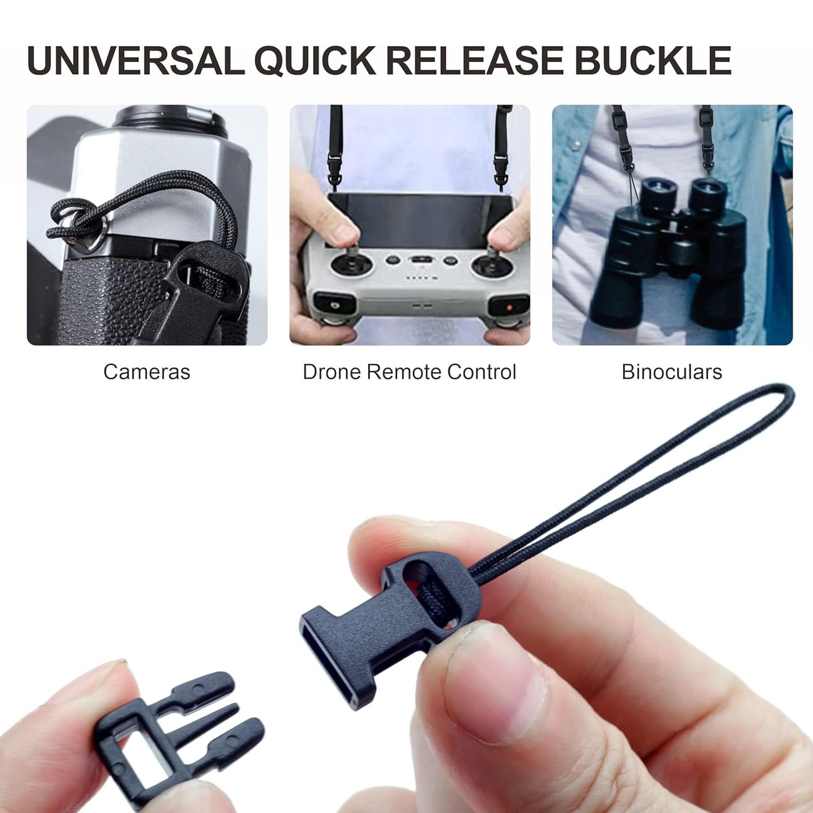 JYTDBCS 4 Pcs Black Quick Release Clips Camera Strap QD Loops Connector Adapter - Image 3