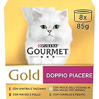 GOURMET Gold Doppio Piacere Cibo Umido per Gatti Adulti Bocconcini con Manzo