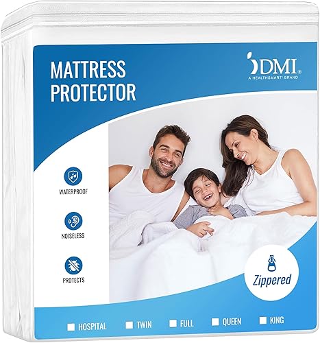 DMI - Protector y funda de colchón impermeable Sábana ajustable bajera contorneada para cama doble