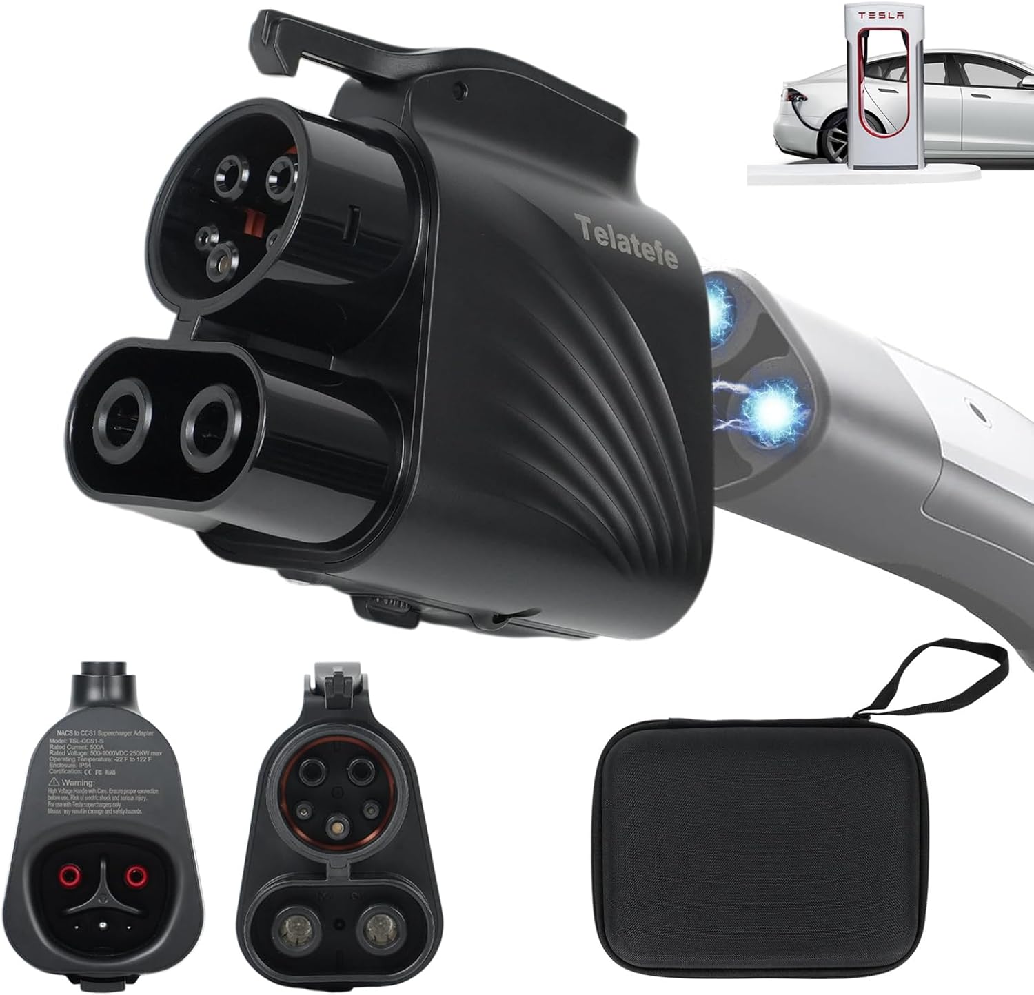 Product image of NACS to CCS Adapter Tesla Supercharger Charging Stations for Ford EVs/GM/Rivia for V3/V4 DC 500A 1000V (250KW Max)