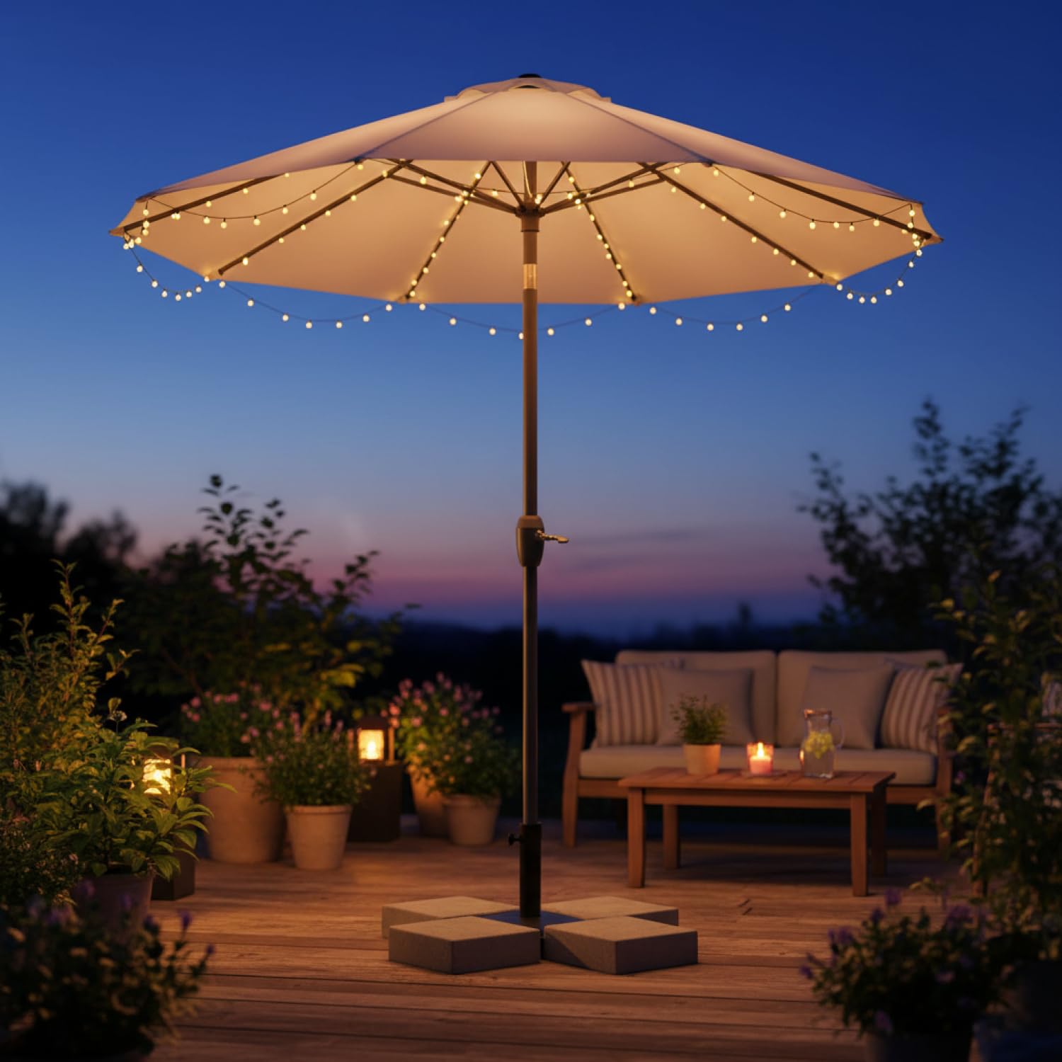 com-four® Pied de Parasol Pliable en Acier pour parasols | Support de parasol en acier thermolaqué pour jardin, terrasse et balcon, adapté à différents mâts et tubes