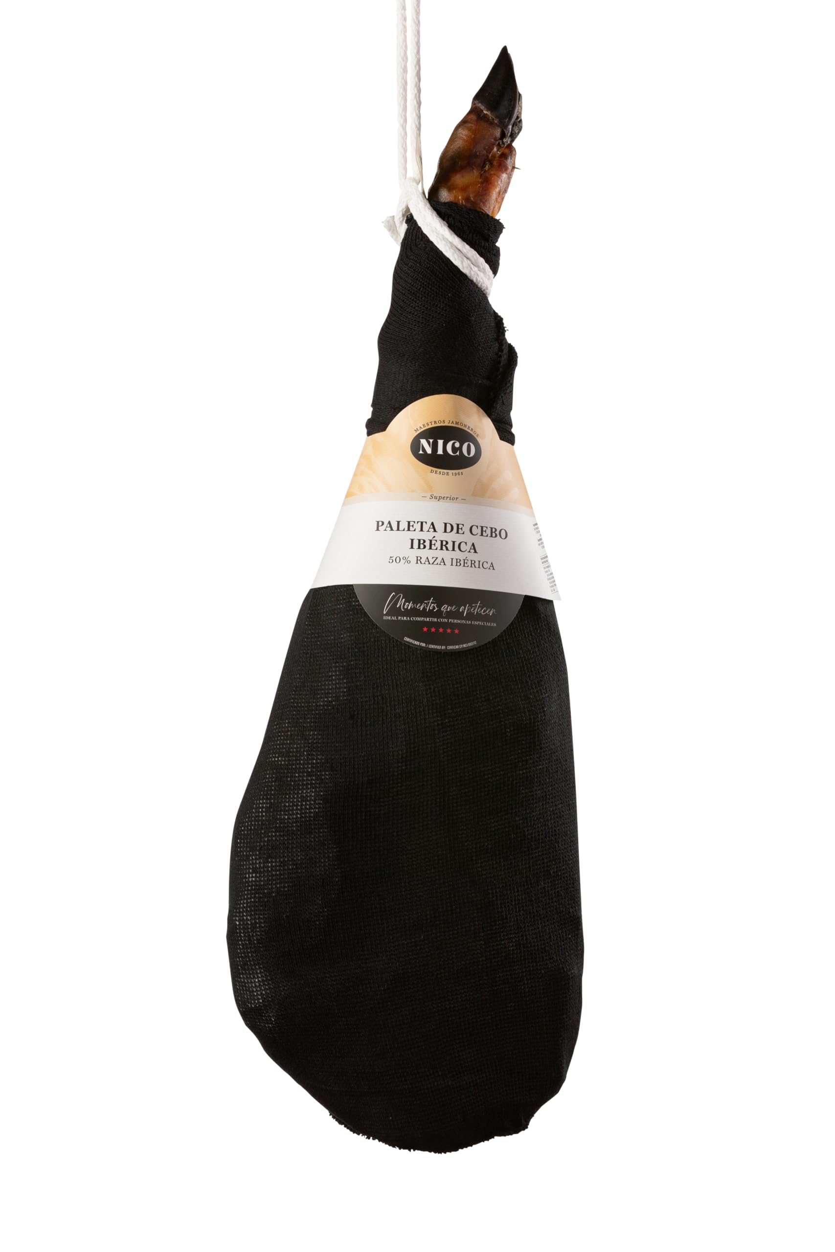 NICO JAMONES - PALETA DE CEBO IBÉRICA 50% RAZA IBÉRICA. 4.5Kg aprox.