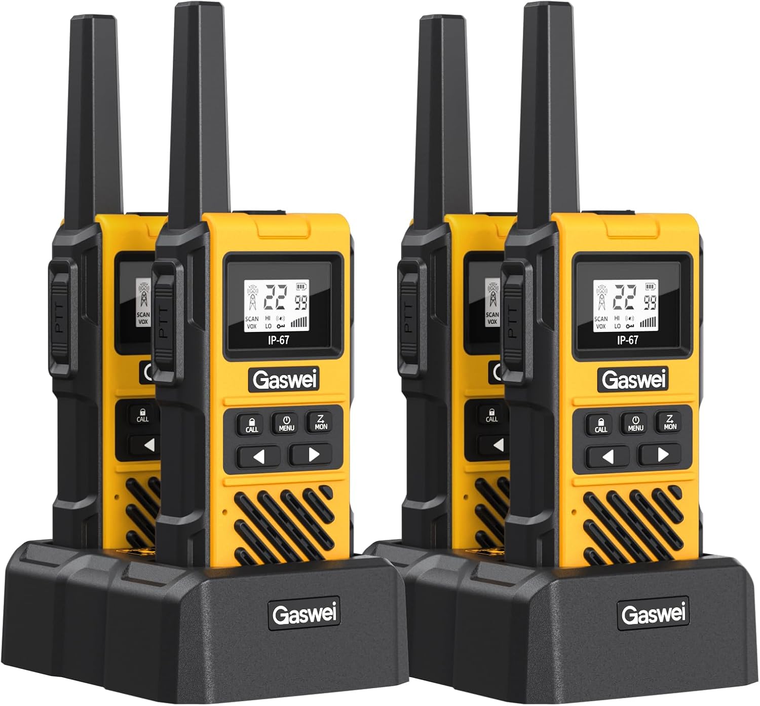 G1pro IP67 Waterproof Floating Walkie Talkies Long Range for Adults,Heavy Duty Two Way Radio,VOX,USB-C,Rechargeable Lithium Battery(4 Pack)