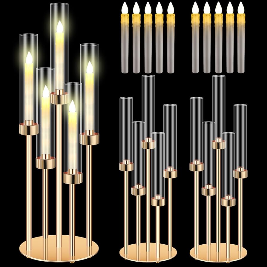 Amazon.com: Tandefio 2 Set 5 Arm Gold Candelabra Table