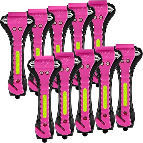 ZHSX Paquete de 10 martillos de seguridad para automóvil, herramienta de escape 2 en 1rompeventanas de emergencia, cortador de cinturón de seguridad disponible en Yaxa Venezuela