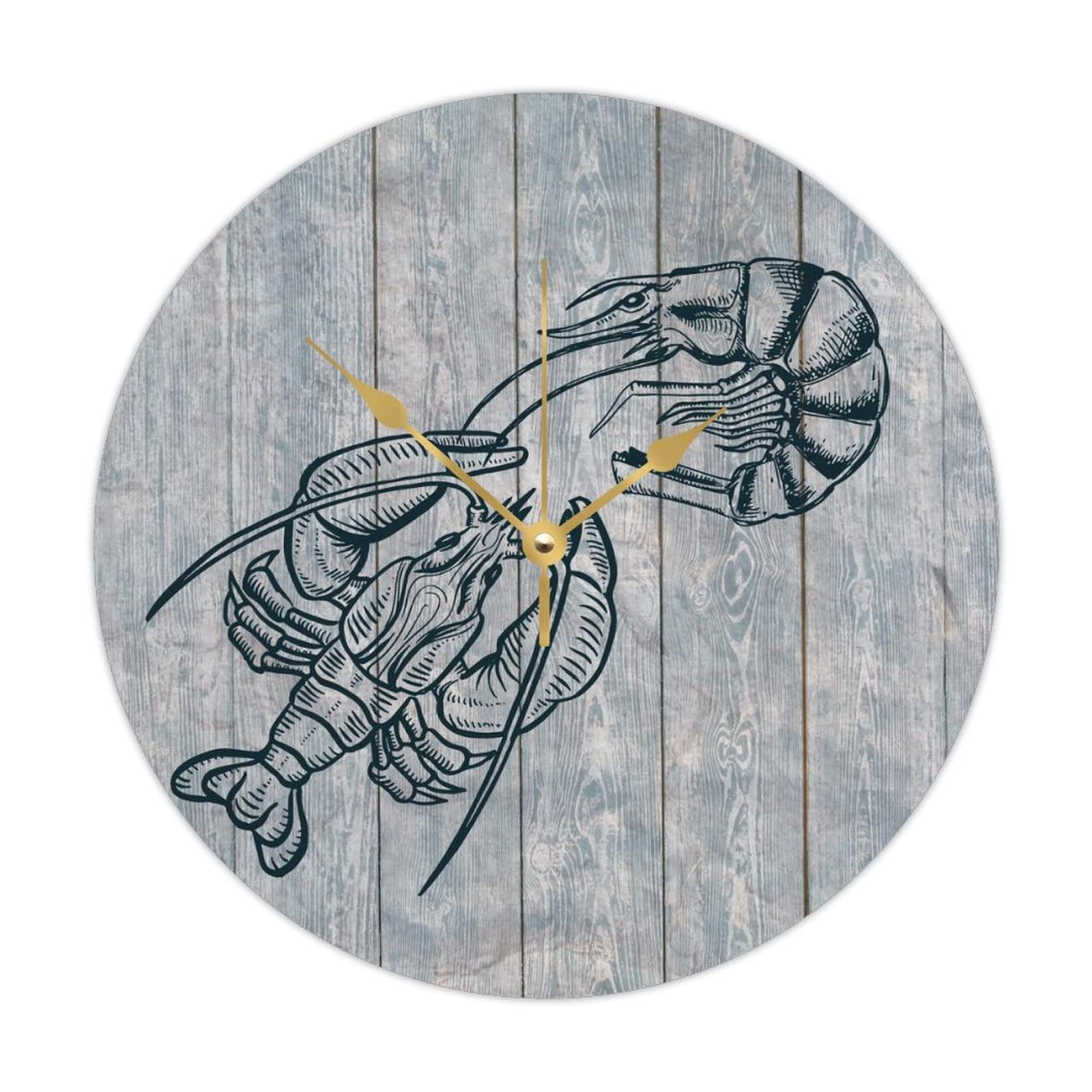 Horloge voilier en bois 38cm décoration océan et vie marine fonctionne à piles