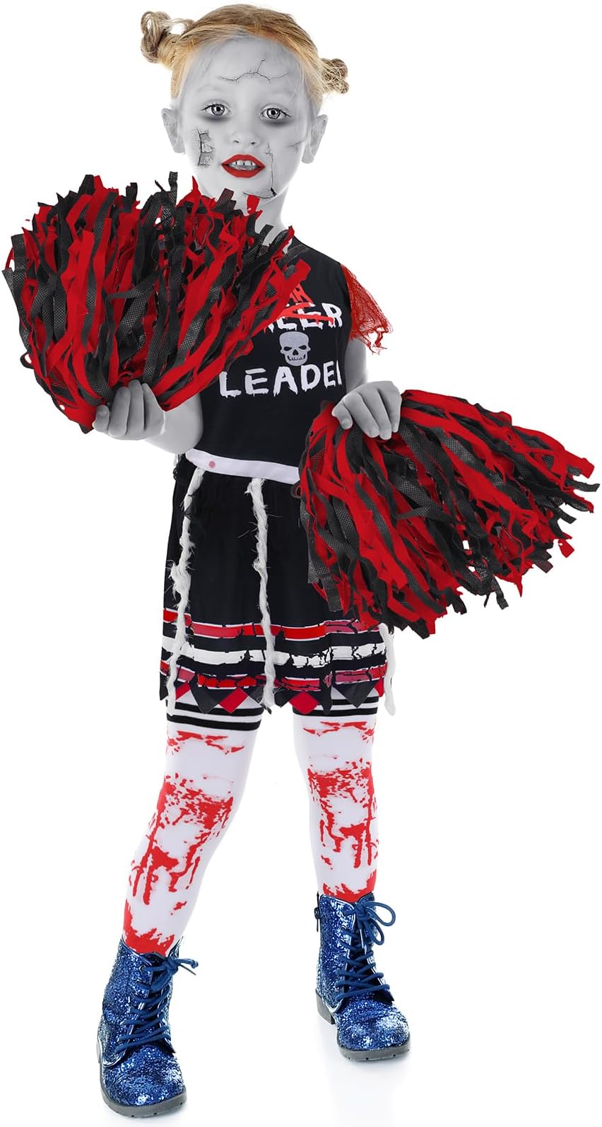 Zombie Cheerleader Costume for Girls Fear Leader Costume Dead Cheerleader Costume Scary outfit for Halloween Party